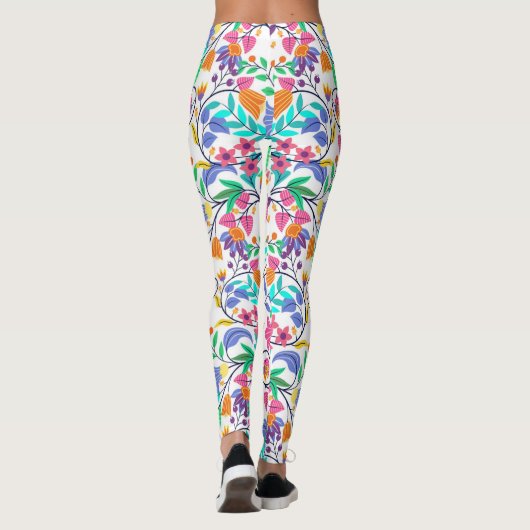 Colourful Exotic Floral Pattern-23147 Leggings (Achterkant)