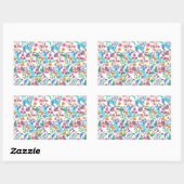 Colourful Exotic Floral Pattern-23147 Rechthoekige Sticker (Vel)