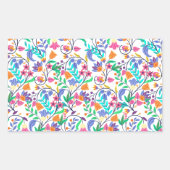 Colourful Exotic Floral Pattern-23147 Rechthoekige Sticker (Voorkant)