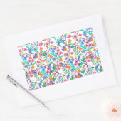 Colourful Exotic Floral Pattern-23147 Rechthoekige Sticker (Envelop)