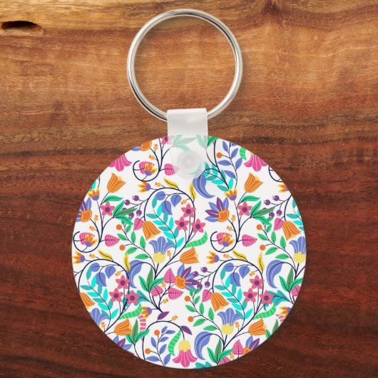 Colourful Exotic Floral Pattern-23147 Sleutelhanger (Voorkant)