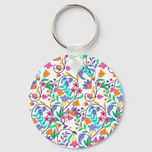 Colourful Exotic Floral Pattern-23147 Sleutelhanger (Achterkant)