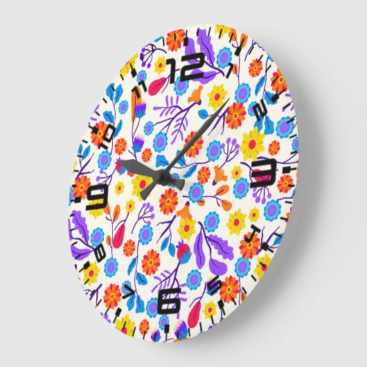 Colourful Exotic Floral Pattern-23165 Grote Klok (Hoek)