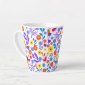 Colourful Exotic Floral Pattern-23165 Latte Mok (Linkerhoek)
