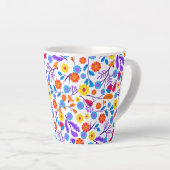 Colourful Exotic Floral Pattern-23165 Latte Mok (Rechterhoek)
