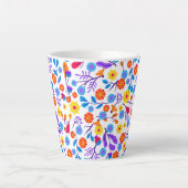Colourful Exotic Floral Pattern-23165 Latte Mok (Voorkant)