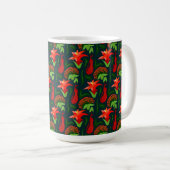 Colourful Exotic Flowers Leaves Pattern-23187 Koffiemok (Voorkant rechts)