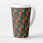 Colourful Exotic Flowers Leaves Pattern-23187 Latte Mok (Rechterhoek)