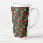 Colourful Exotic Flowers Leaves Pattern-23187 Latte Mok (Rechts)