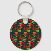 Colourful Exotic Flowers Leaves Pattern-23187 Sleutelhanger (Achterkant)