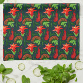 Colourful Exotic Flowers Leaves Pattern-23187 Theedoek (Gevouwen)
