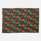 Colourful Exotic Flowers Leaves Pattern-23187 Theedoek (Horizontaal)