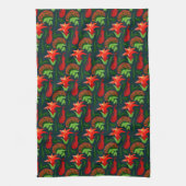 Colourful Exotic Flowers Leaves Pattern-23187 Theedoek (Verticaal)