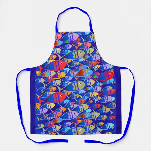 Colourful Fish Art Deco Schort (Voorkant)