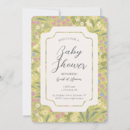 Colourful Floral Petunia Daisy Garden Baby Shower Kaart