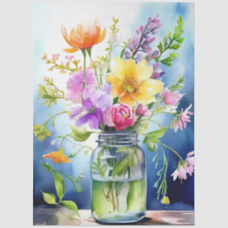 Colourful Flower Tissue Paper Tissuepapier