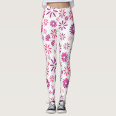 Colourful Flowers pattern Design Leggings (Voorkant)