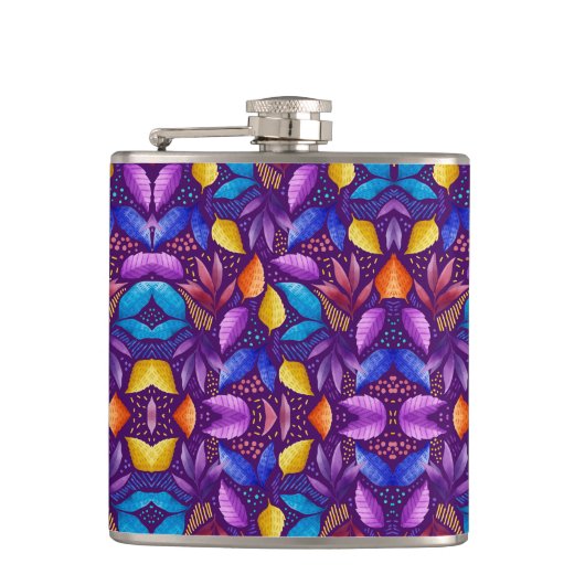 Colourful genetic pattern heupfles (Voorkant)