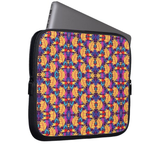 Colourful genetic pattern laptop sleeve (Voorkant Rechts)