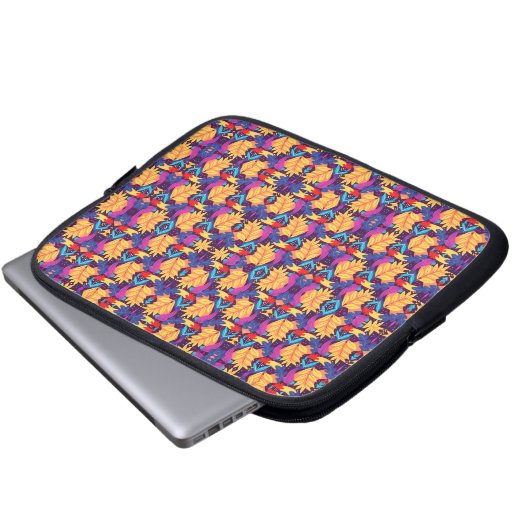 Colourful genetic pattern laptop sleeve (Voorkant onderkant)