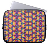 Colourful genetic pattern laptop sleeve (Voorkant)