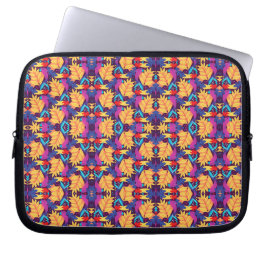 Colourful genetic pattern laptop sleeve