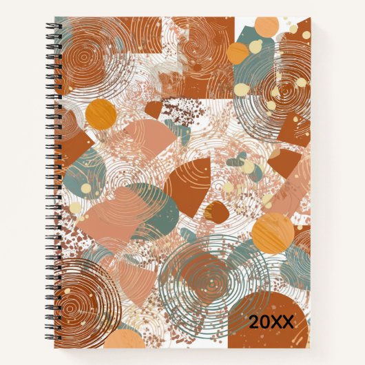 Colourful geometric contemporary  abstract spiral notitieboek (Voorkant)
