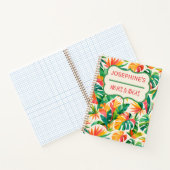 Colourful Geometric Floral Pattern Retro Modern  Notitieboek (Binnen)