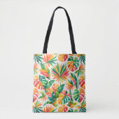 Colourful Geometric Floral Pattern Retro Modern  Tote Bag (Voorkant)