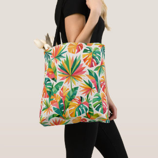 Colourful Geometric Floral Pattern Retro Modern  Tote Bag