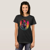 Colourful German Shepherd Dog Dad Mom Graffity T-shirt (Voorkant volledig)