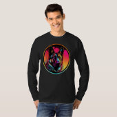 Colourful German Shepherd Dog Dad Mom Graffity T-shirt (Voorkant volledig)