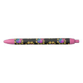 Colourful Hearts Design Zwarte Inkt Pen (Voorkant)