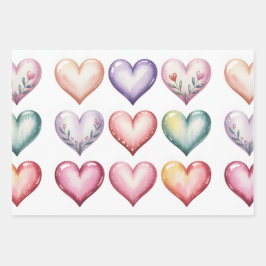 Colourful hearts valentine seamless inpakpapier vel