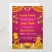 Colourful Jaggo night Invitation Card Kaart (Voorkant / Achterkant)