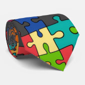 Colourful Jigsaw Puzzle Stropdas (Opgerold)