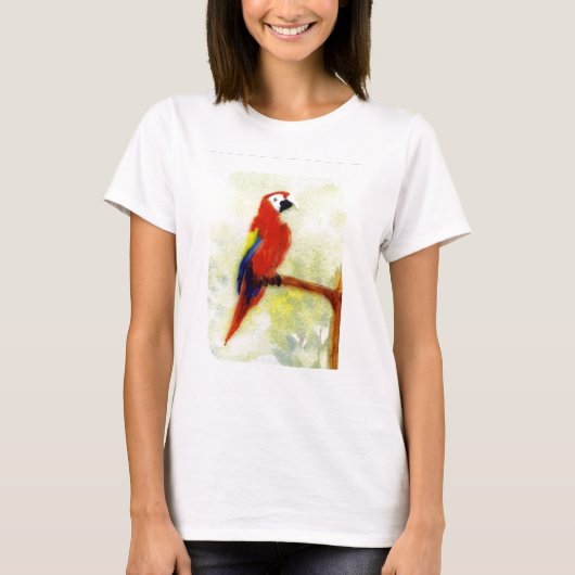 Colourful Macaw Bird Painting T-shirt (Voorkant)