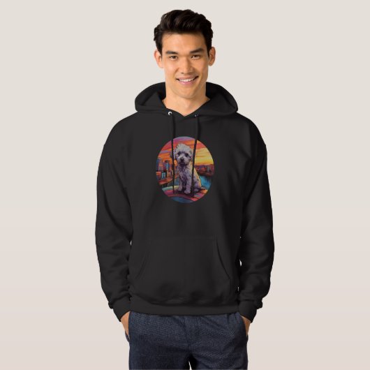 Colourful Maltese Dog Dad Mom Graffity Hoodie (Voorkant volledig)