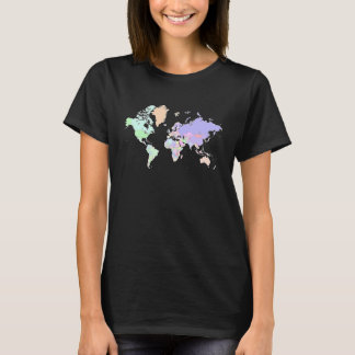 Colourful map of the world countries  internationa t-shirt