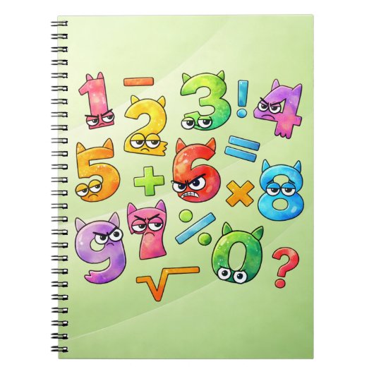 Colourful Maths Numbers Notebook for Primary Schoo Notitieboek (Voorkant)