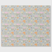 Colourful meadow on grey cadeaupapier (Vlak)