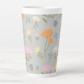 Colourful meadow on grey latte mok (Voorkant)