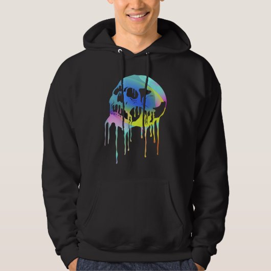 Colourful melting skull for Halloween or Day of th Hoodie (Voorkant)