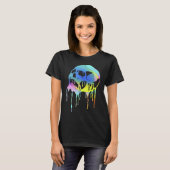 Colourful melting skull for Halloween or Day of th T-shirt (Voorkant volledig)