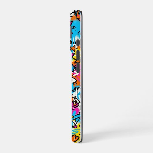 Colourful Neon Robot Pattern iPhone 16 case Hoesje (Linkerkant)