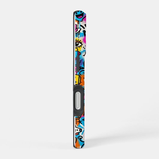 Colourful Neon Robot Pattern iPhone 16 case Hoesje (Rechterkant)