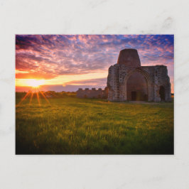 Colourful Norfolk ruins at sunset postcard Briefkaart