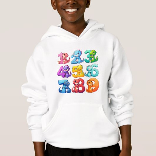 Colourful Numbers Maths Hoodie for Kids (Voorkant)