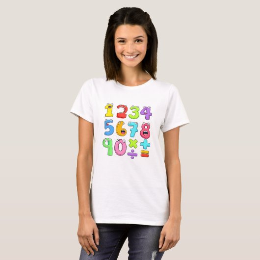 Colourful Numbers Maths T Shirt for Kids (Voorkant volledig)