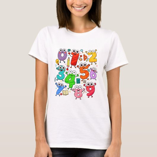 Colourful Numbers Maths T Shirt for Kids and Schoo (Voorkant)